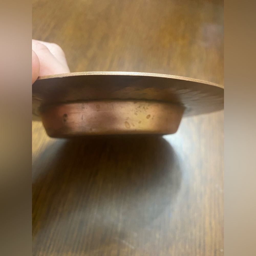 Mid-Century Modern Bronze Catchall Dish Dimmer Design Diamonds Vintage Retro - Picture 4 of 5